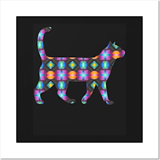 Gaming Bright Cat Cool Design Posters and Art